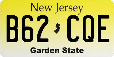 NJ license plate B62CQE