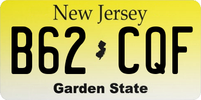 NJ license plate B62CQF