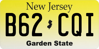 NJ license plate B62CQI
