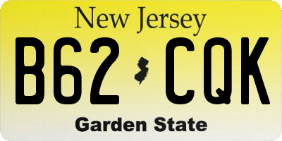 NJ license plate B62CQK