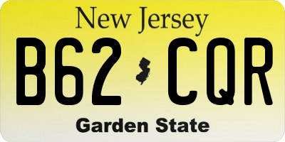 NJ license plate B62CQR