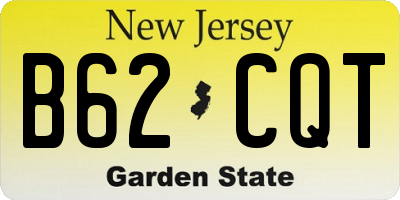 NJ license plate B62CQT