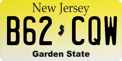 NJ license plate B62CQW