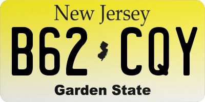 NJ license plate B62CQY