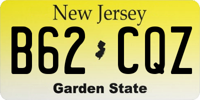 NJ license plate B62CQZ