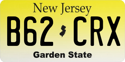 NJ license plate B62CRX