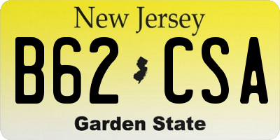 NJ license plate B62CSA
