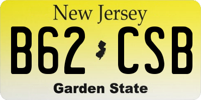 NJ license plate B62CSB