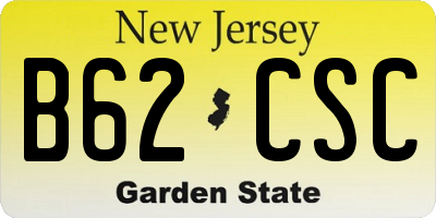 NJ license plate B62CSC
