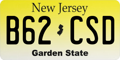 NJ license plate B62CSD