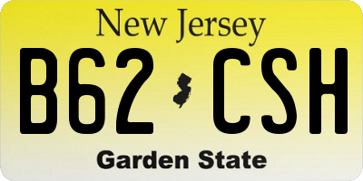 NJ license plate B62CSH