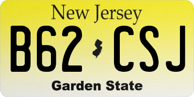 NJ license plate B62CSJ