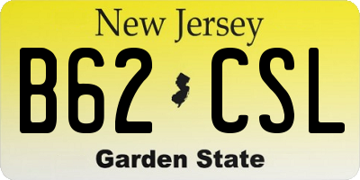 NJ license plate B62CSL