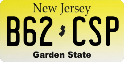 NJ license plate B62CSP