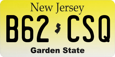 NJ license plate B62CSQ
