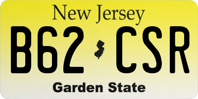 NJ license plate B62CSR