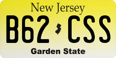 NJ license plate B62CSS