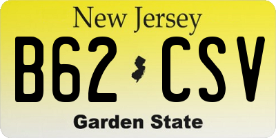 NJ license plate B62CSV