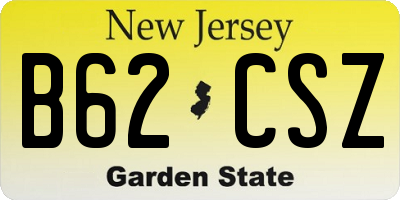 NJ license plate B62CSZ