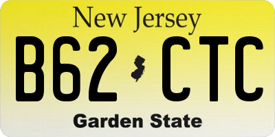 NJ license plate B62CTC