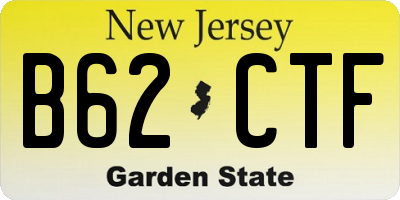 NJ license plate B62CTF