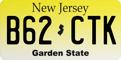 NJ license plate B62CTK