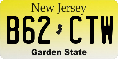 NJ license plate B62CTW