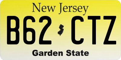 NJ license plate B62CTZ