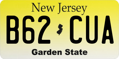 NJ license plate B62CUA