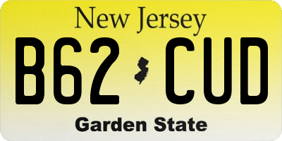 NJ license plate B62CUD