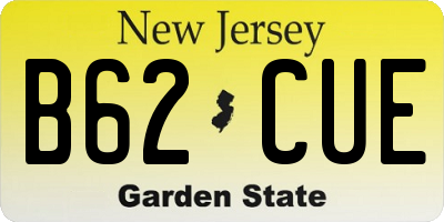 NJ license plate B62CUE