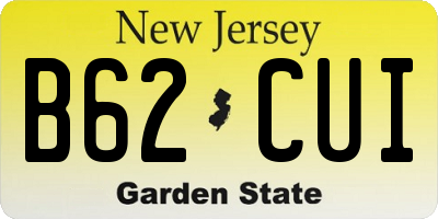 NJ license plate B62CUI