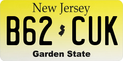 NJ license plate B62CUK
