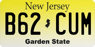 NJ license plate B62CUM