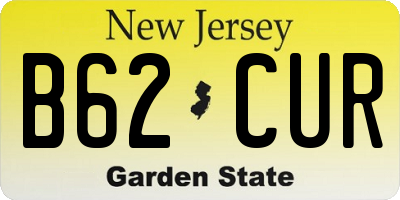 NJ license plate B62CUR