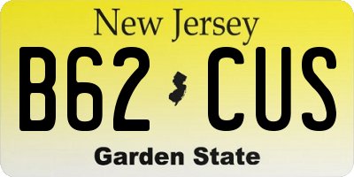 NJ license plate B62CUS