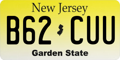 NJ license plate B62CUU