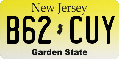 NJ license plate B62CUY