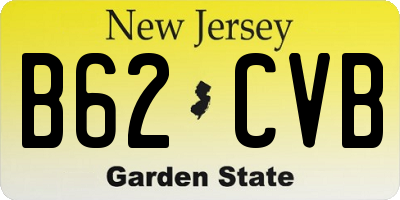 NJ license plate B62CVB