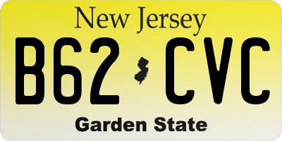 NJ license plate B62CVC