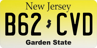 NJ license plate B62CVD