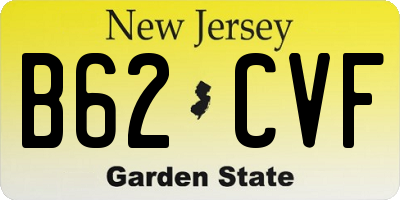 NJ license plate B62CVF