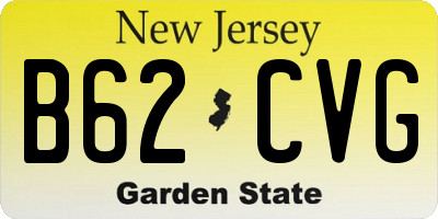 NJ license plate B62CVG