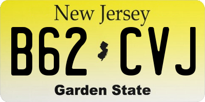 NJ license plate B62CVJ