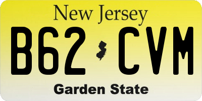 NJ license plate B62CVM