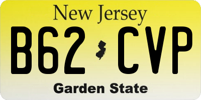 NJ license plate B62CVP