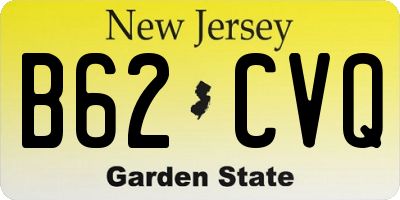 NJ license plate B62CVQ