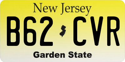 NJ license plate B62CVR