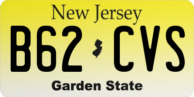 NJ license plate B62CVS