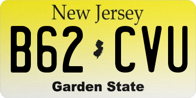 NJ license plate B62CVU
